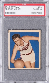 1948 Bowman #69 George Mikan Rookie Card – PSA EX-MT 6